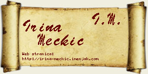Irina Mečkić vizit kartica